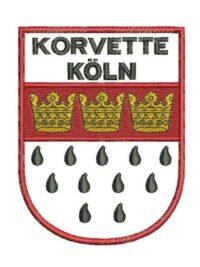 F265 Korvette KÖLN - Patch/Aufnäher rot mit Klett - German Navy