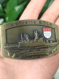 Gürtelschnalle F265 Korvette KÖLN - massiv messingf. - German Navy