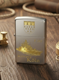 F265 Korvette Köln – ZIPPO Sturmfeuerzeug m. Diamantgravur – German Navy