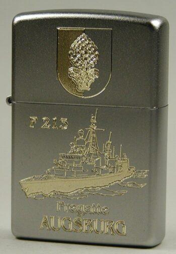 F213 Fregatte AUGSBURG – ZIPPO Sturmfeuerzeug m. Diamantgravur – German Navy