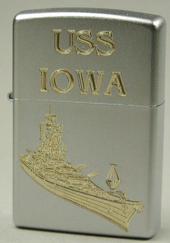 BB 61 USS Iowa – ZIPPO Sturmfeuerzeug m. Diamantgravur – US Navy