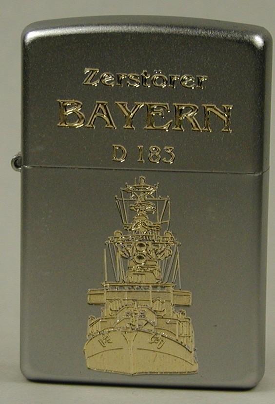 D183 Zerstörer BAYERN – ZIPPO Sturmfeuerzeug m. Diamantgravur - German Navy