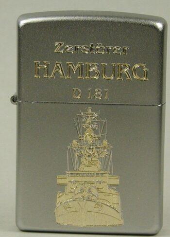 D181 Zerstörer HAMBURG – ZIPPO Sturmfeuerzeug m. Diamantgravur - German Navy