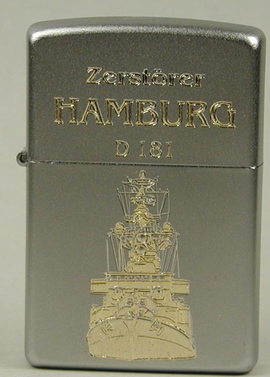 D181 Zerstörer HAMBURG – ZIPPO Sturmfeuerzeug m. Diamantgravur - German Navy
