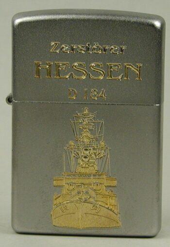D184 Zerstörer HESSEN – ZIPPO Sturmfeuerzeug m. Diamantgravur - German Navy