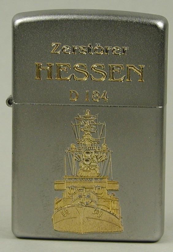 D184 Zerstörer HESSEN – ZIPPO Sturmfeuerzeug m. Diamantgravur - German Navy