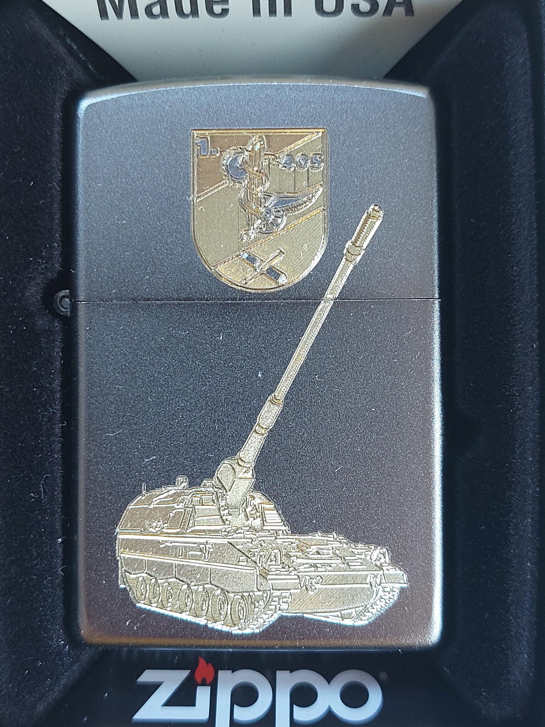 1./ Panzerartilleriebataillon 405 Dabel 1./ PzArtBtl 405 – ZIPPO Sturmfeuerzeug m. Diamantgravur - German Army