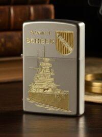 Panzerschiff Admiral Scheer – ZIPPO Sturmfeuerzeug m. Diamantgravur - German Navy / WKII