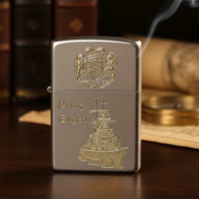 Schwerer Kreuzer Prinz Eugen – ZIPPO Sturmfeuerzeug m. Diamantgravur - German Navy / WKII